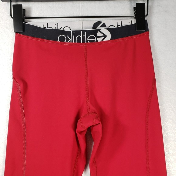 Ethika Women's Subzero Performance Leggings Size Small Red Calf Length Capri - Picture 3 of 8